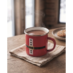 Enamel-coated metal mug Santa Claus with gift box 300ml red colour ambient view