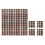 Checked cotton tablecloth with 4 included napkins 200 g/m² mixed colour second view