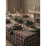 Checked cotton tablecloth with 4 included napkins 200 g/m² mixed colour ambient view