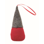 Cotton-filled gnome decoration with hanging ribbon grey colour second view