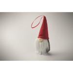 Cotton-filled gnome decoration with hanging ribbon grey colour third photographic view