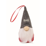 Cotton-filled gnome decoration with hanging ribbon grey colour main view