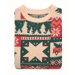 Christmas knitted jumper 100% acrylic, one size S-M beige colour fourth view