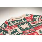 Christmas knitted jumper 100% acrylic, one size S-M beige colour fifth photographic view