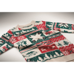 Christmas knitted jumper 100% acrylic, one size S-M beige colour eighth photographic view