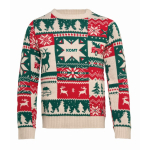 Christmas knitted jumper 100% acrylic, one size S-M beige colour main view