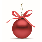 Christmas bauble to hang with ribbon, presented in a gift box red colour third view