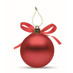 Christmas bauble to hang with ribbon, presented in a gift box red colour fourth view