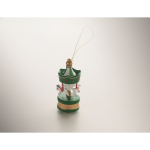 Wooden carousel decoration to hang on a Christmas tree green colour second photographic view