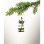 Wooden carousel decoration to hang on a Christmas tree green colour third photographic view
