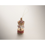 Wooden carousel decoration to hang on a Christmas tree gold colour second photographic view