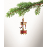 Wooden carousel decoration to hang on a Christmas tree gold colour third photographic view
