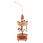 Wooden carousel decoration to hang on a Christmas tree gold colour sixth view