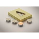 Set of 12 cinnamon-scented tealights in a Christmas gift box beige colour fourth photographic view