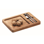 Nutcracker set and acacia wood plate for a corporate gift wood colour second view