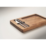 Nutcracker set and acacia wood plate for a corporate gift wood colour third photographic view