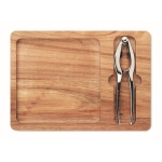 Nutcracker set and acacia wood plate for a corporate gift wood colour fifth view