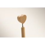 Bamboo pen with heart-shaped detail and blue ink wood colour second photographic view