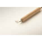 Bamboo pen with heart-shaped detail and blue ink wood colour third photographic view