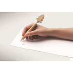 Bamboo pen with heart-shaped detail and blue ink wood colour fourth photographic view