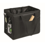 Foldable multifunction RPET organiser with handles and pockets black colour fourth view
