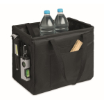 Foldable multifunction RPET organiser with handles and pockets black colour