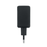 EU wall charger with USB-A and USB-C fast charging ports 65W black colour
