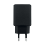 EU wall charger with USB-A and USB-C fast charging ports 65W black colour sixth view