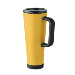 Stainless steel double-wall thermal tumbler with built-in speaker 700 ml yellow colour