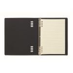 Refillable A5 notebook with recycled PU cover and lined pages black colour second view