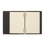 Refillable A5 notebook with recycled PU cover and lined pages black colour third view