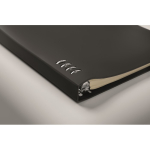 Refillable A5 notebook with recycled PU cover and lined pages black colour fourth photographic view