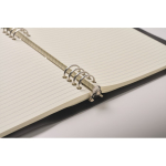 Refillable A5 notebook with recycled PU cover and lined pages black colour fifth photographic view