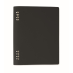 Refillable A5 notebook with recycled PU cover and lined pages black colour seventh view