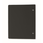 Refillable A5 notebook with recycled PU cover and lined pages black colour eighth view