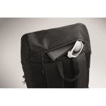 RPET 600D sports backpack with reflective details 15L black colour seventh photographic view