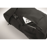 RPET 600D sports backpack with reflective details 15L black colour eighth photographic view