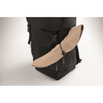 RPET 600D sports backpack with reflective details 15L black colour photographic view