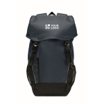 RPET 600D sports backpack with reflective details 15L blue colour view with print area