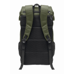 RPET 600D sports backpack with reflective details 15L dark green colour fourth view