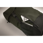 RPET 600D sports backpack with reflective details 15L dark green colour second photographic view