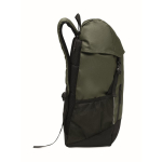 RPET 600D sports backpack with reflective details 15L dark green colour