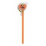 Poplar wood pencil with pumpkin-shaped eraser orange colour second view