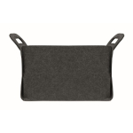 Foldable RPET felt storage basket with side handles dark grey colour fifth view