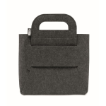 Foldable RPET felt storage basket with side handles dark grey colour sixth view