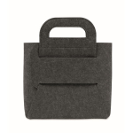 Foldable RPET felt storage basket with side handles dark grey colour seventh view
