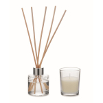Vanilla fragrance set with reed diffuser and vegetable wax candle transparent colour