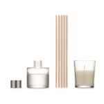 Vanilla fragrance set with reed diffuser and vegetable wax candle transparent colour