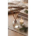 Vanilla fragrance set with reed diffuser and vegetable wax candle transparent colour second ambient view