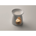 Ceramic aroma burner set with tealight candle and vanilla oil white colour fourth photographic view